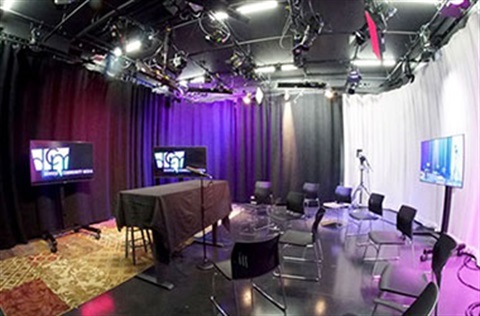 Main studio setup with lighting and equipment