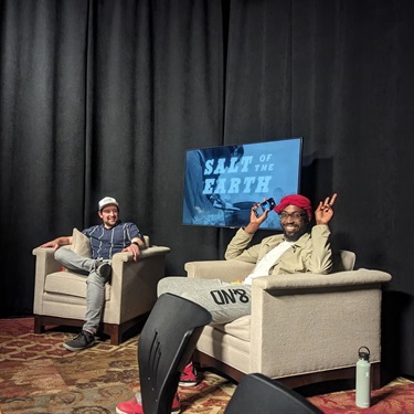 Instructor and community member hosting Public Domain Movie Club in Denver Community Media Main Studio